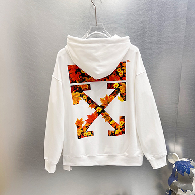 off white autumn maple sunflower hoodie
